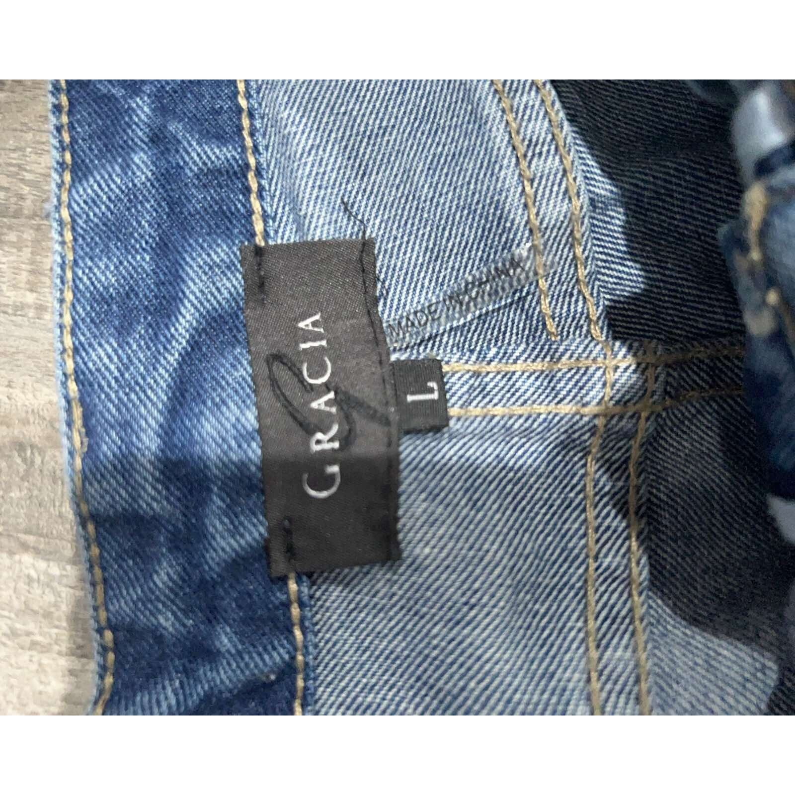 Gaziano & Girling Gracia Women Distressed Denim Shorts Blue Size Large A000497 Size 30" / US 8 / IT 44 - 6 Thumbnail