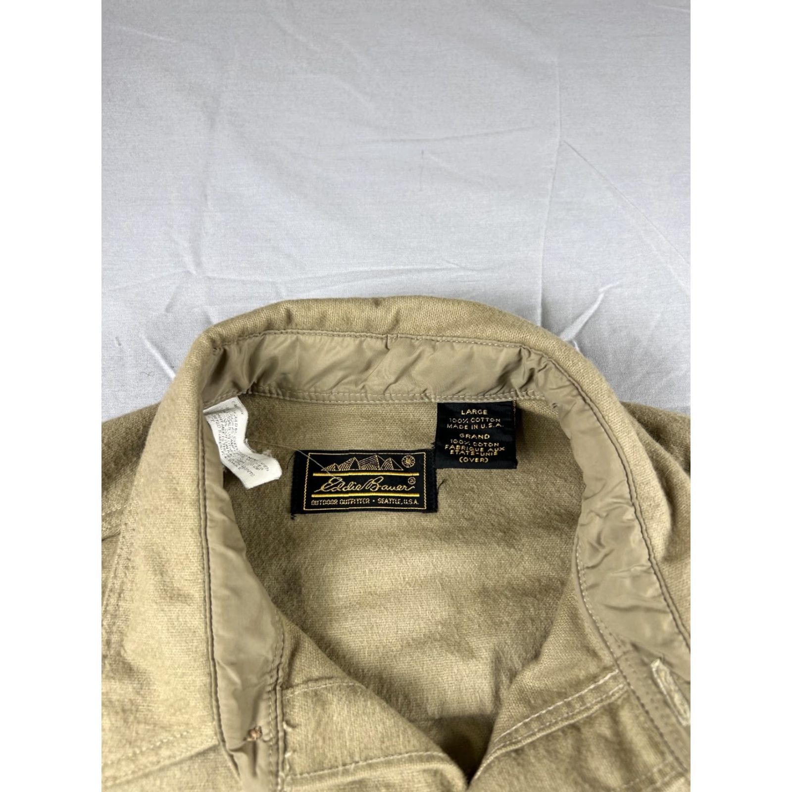 Eddie Bauer VINTAGE Eddie Bauer Shirt Mens Large Beige Flannel Made USA 90S Hunting Bird Embroidered Pockets Button-Up Outdoor Size US L / EU 52-54 / 3 - 2 Thumbnail