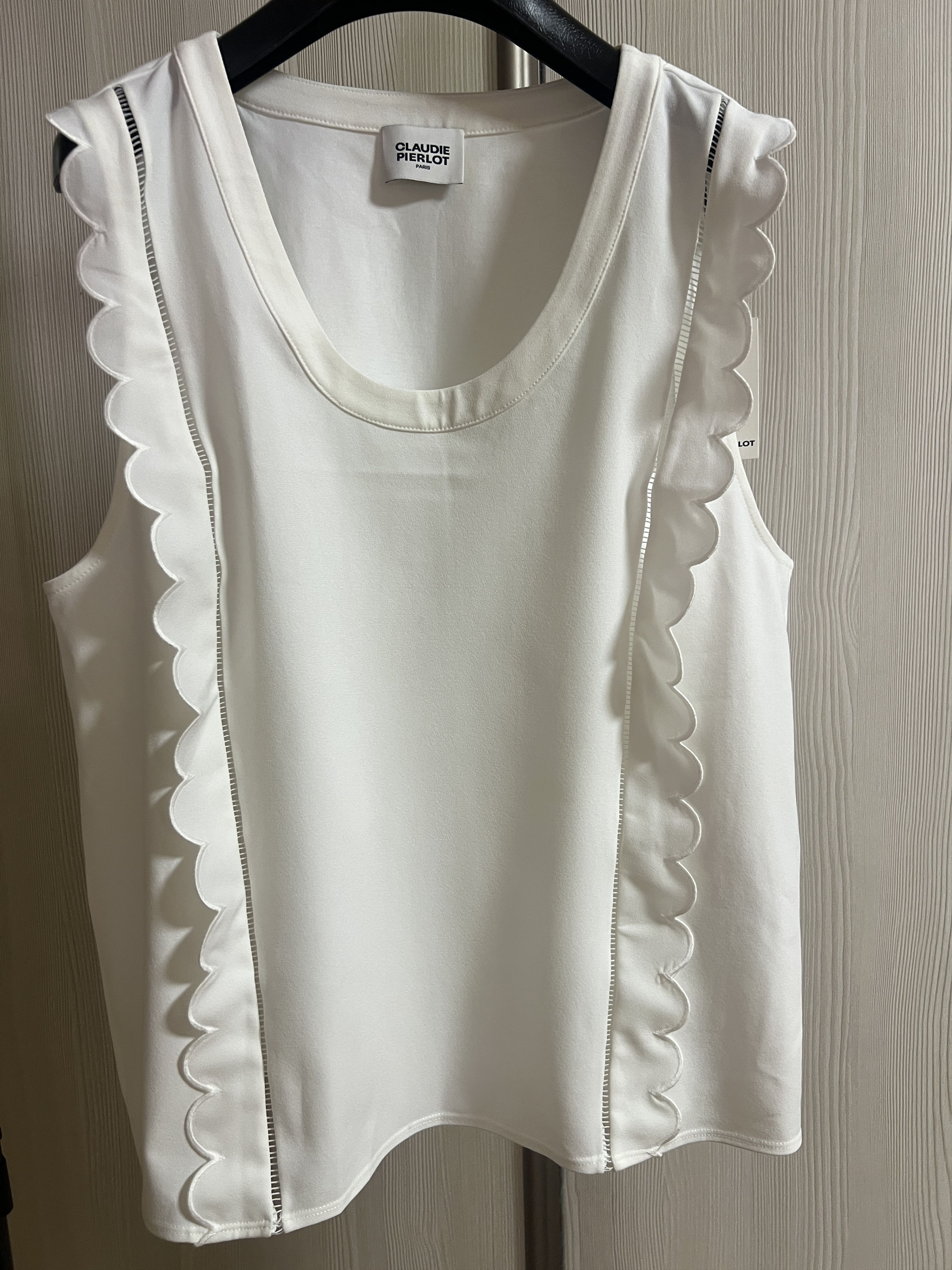 Other Top Claudie Pierlot in ecru with shaped inserts Size L / US 10 / IT 46 - 8 Thumbnail