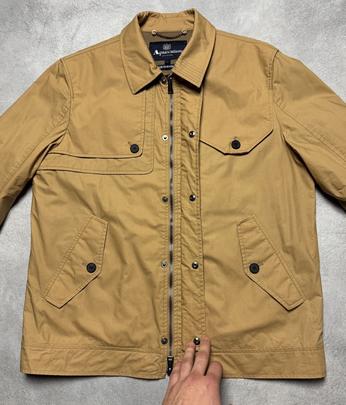 Aquascutum Aquascutum Camel Cotton Quilted Jacket Coat Lampo Size US L / EU 52-54 / 3 - 8 Thumbnail