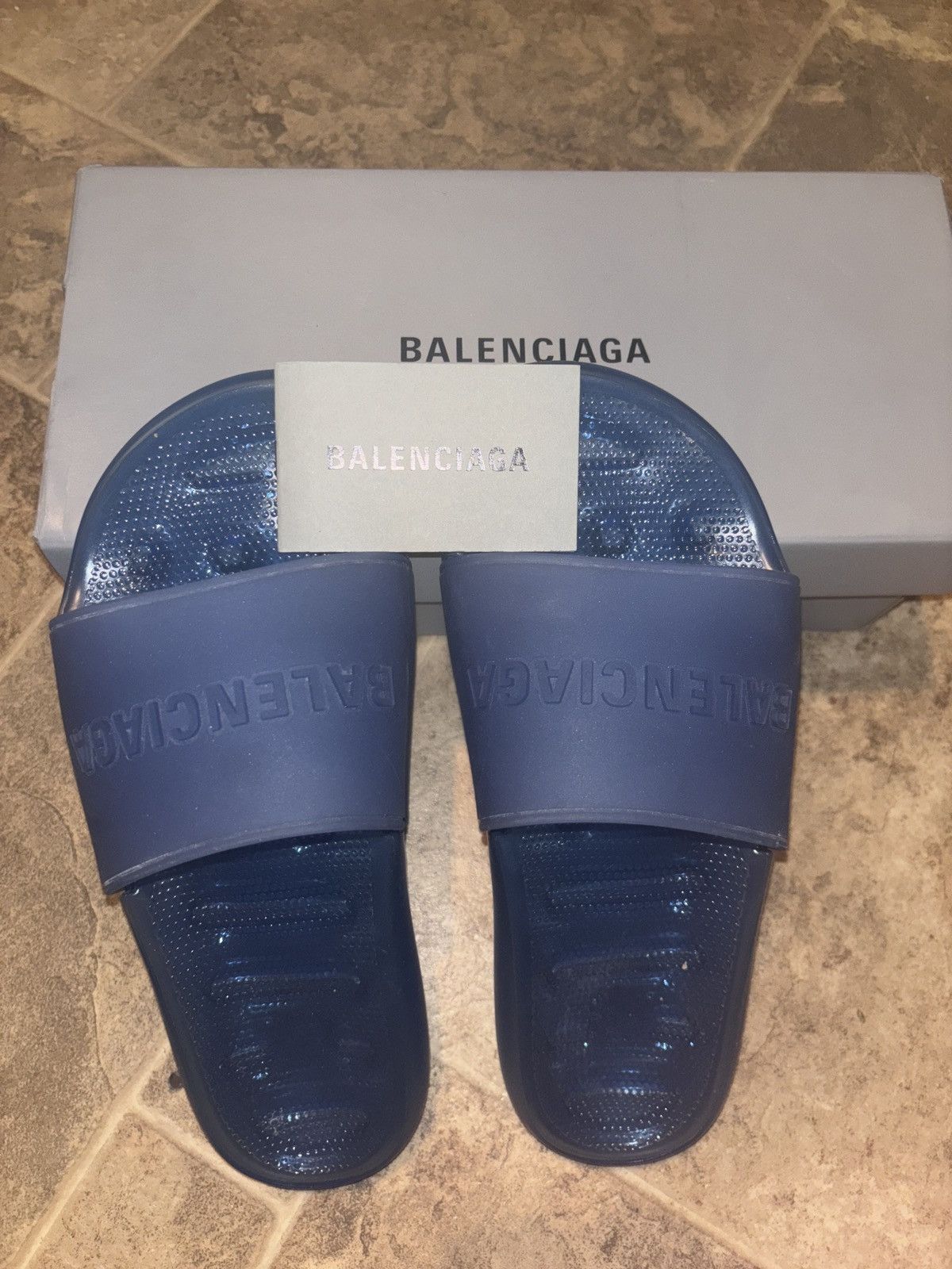 Balenciaga Marine Blue Balenciaga slides Size US 10 / EU 43 - 4 Thumbnail