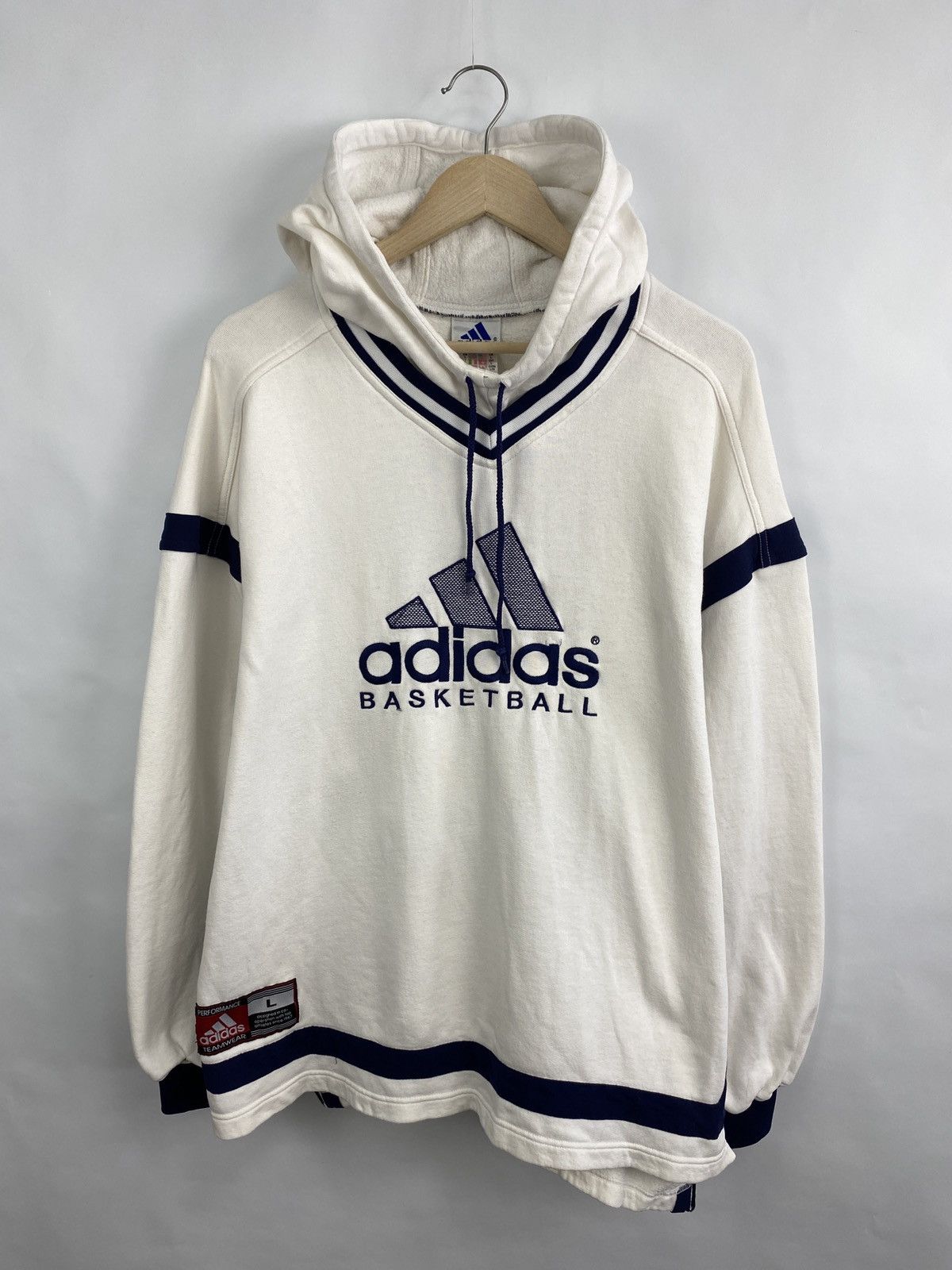 Adidas 🏀 Vintage 90s Adidas Basketball Hoodie Rare Retro Hype Y2K Size US L / EU 52-54 / 3 - 3 Thumbnail