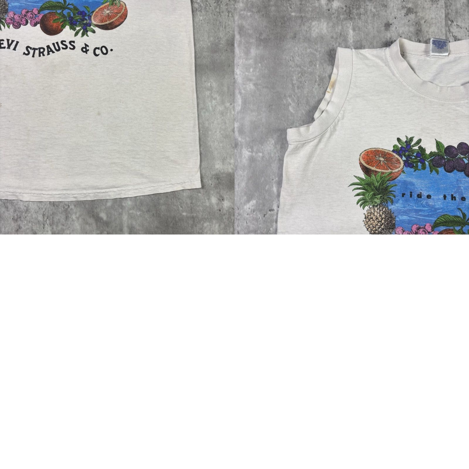 Levi's VINTAGE Levi's Women Sleeveless Shirt Ride The Tide Alice in Wonderland 90s Cropped Tank White Medium Size M / US 6-8 / IT 42-44 - 8 Thumbnail