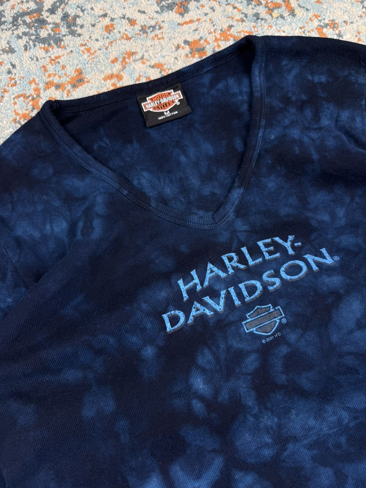 Harley Davidson Vintage Y2K Harley Davidson USA tie dye 3/4 ribbed top tee Size M / US 6-8 / IT 42-44 - 7 Thumbnail