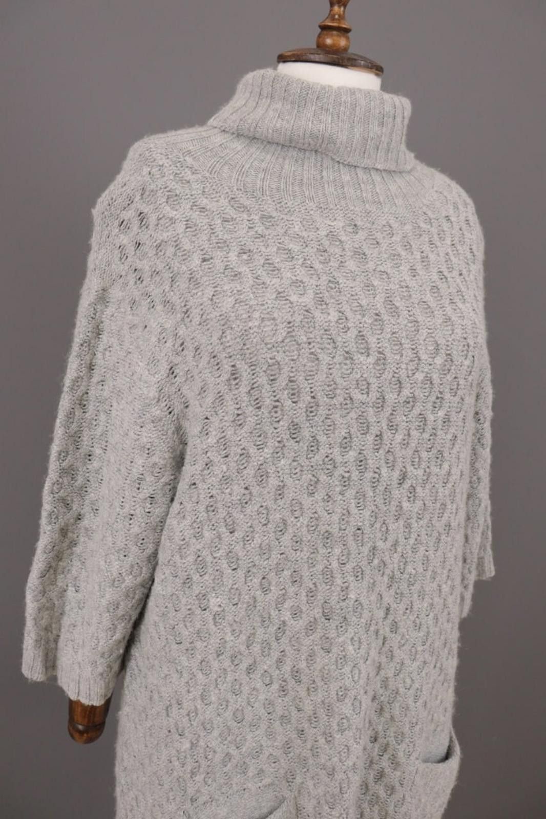 Designer Cop. Copine Madec Pull Gray Linen Sweater Dress Size M Size M / US 6-8 / IT 42-44 - 6 Thumbnail