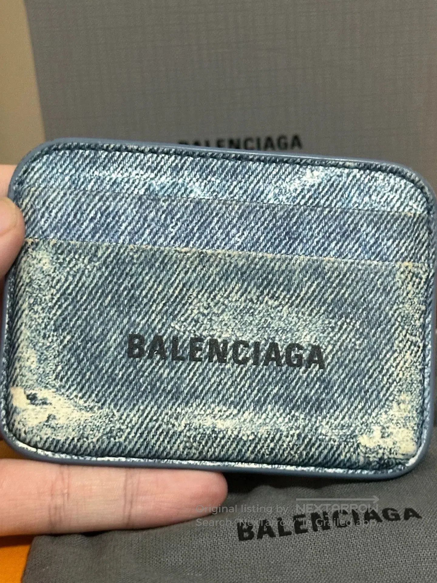 Balenciaga balenciaga washed denim leather card holder. Size ONE SIZE - 5 Thumbnail