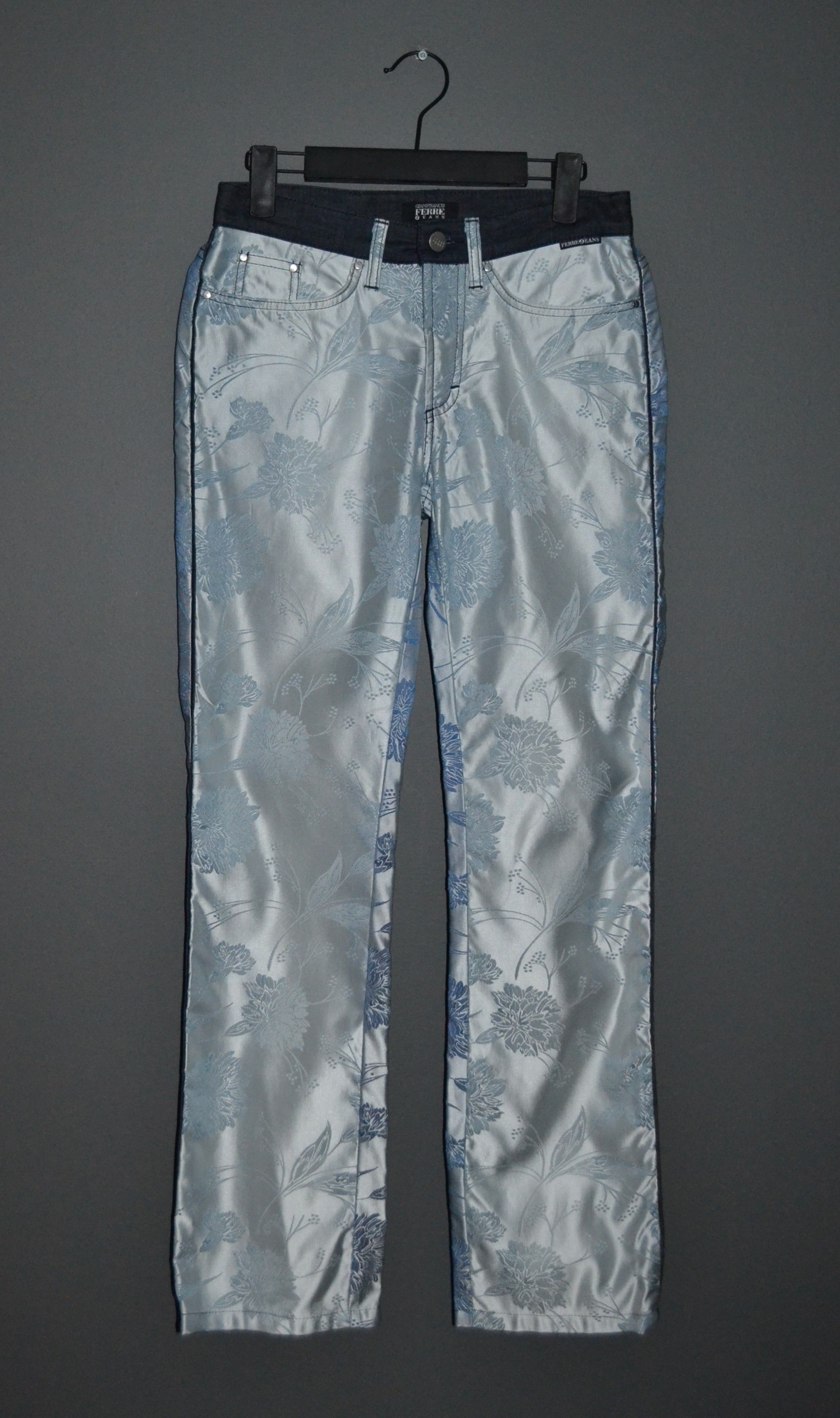 Gianfranco Ferre × Vintage Ferre Vintage Metallic Floral Pants Jeans 27 size Gianfranco Size 27" / US 4 / IT 40 - 2 Thumbnail
