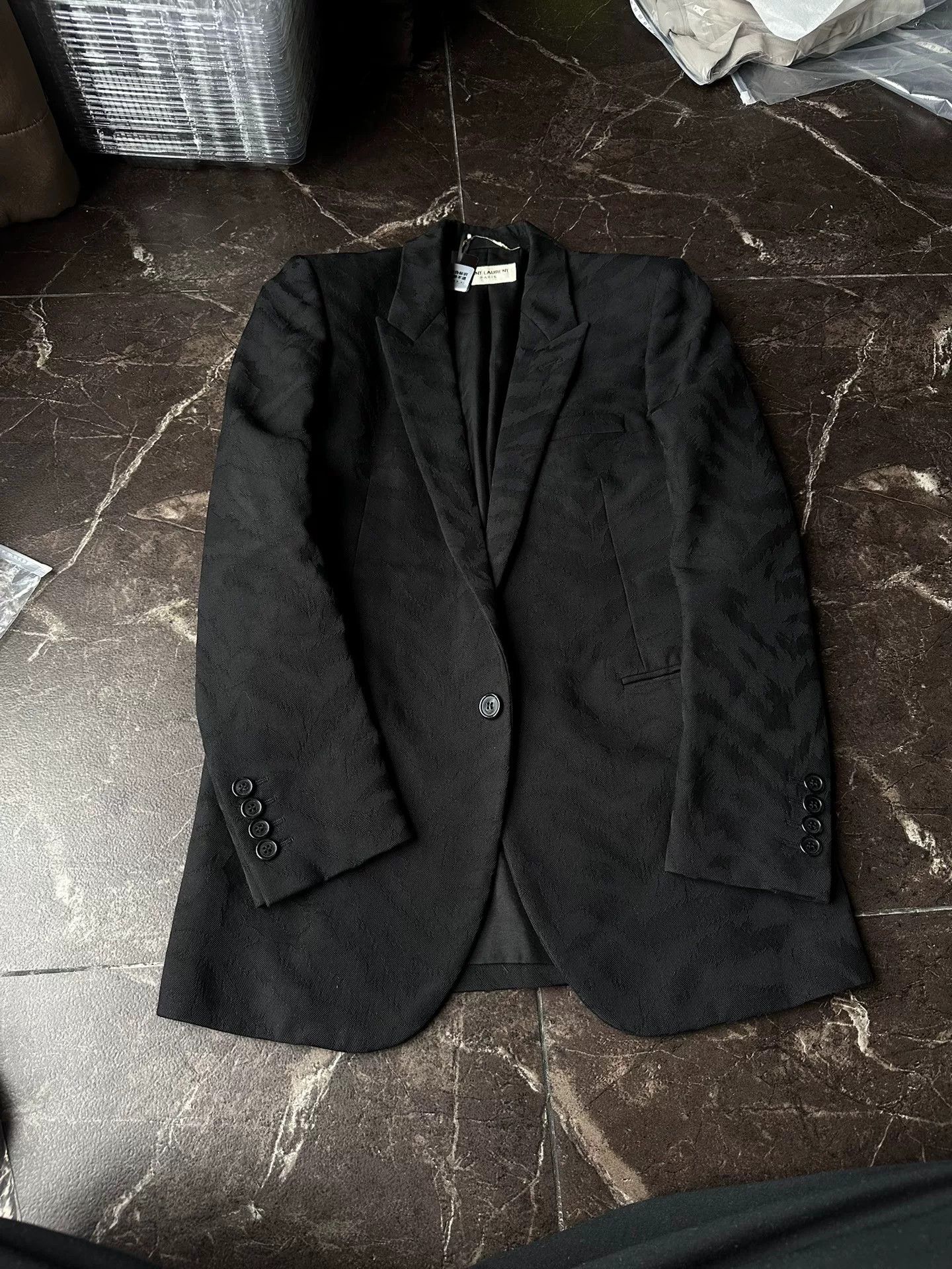 Hedi Slimane Saint Laurent Hedi Textured Weave Blazer Size XXS / US 00 / IT 34 - 1 Thumbnail