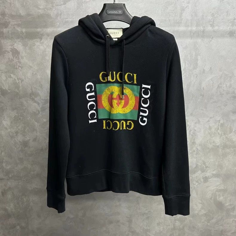 Gucci Gucci Classic black vintage belt printed logo hoodie 2501-N Size US XS / EU 42 / 0 - 1 Thumbnail