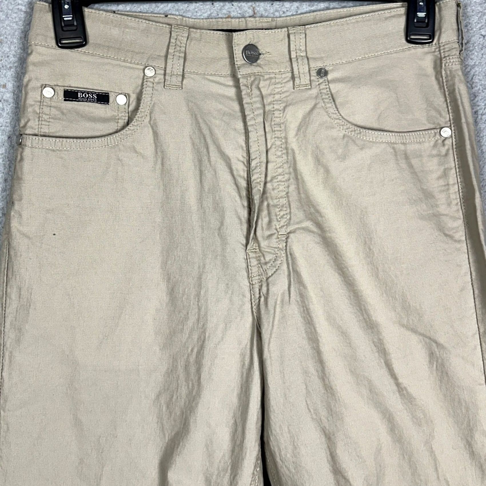 Hugo Boss Hugo Boss Alabama Corduroy Pants Beige 5-Pocket Straight Leg Mens 32x34 Chino Flat Front Size US 32 / EU 48 - 2 Thumbnail