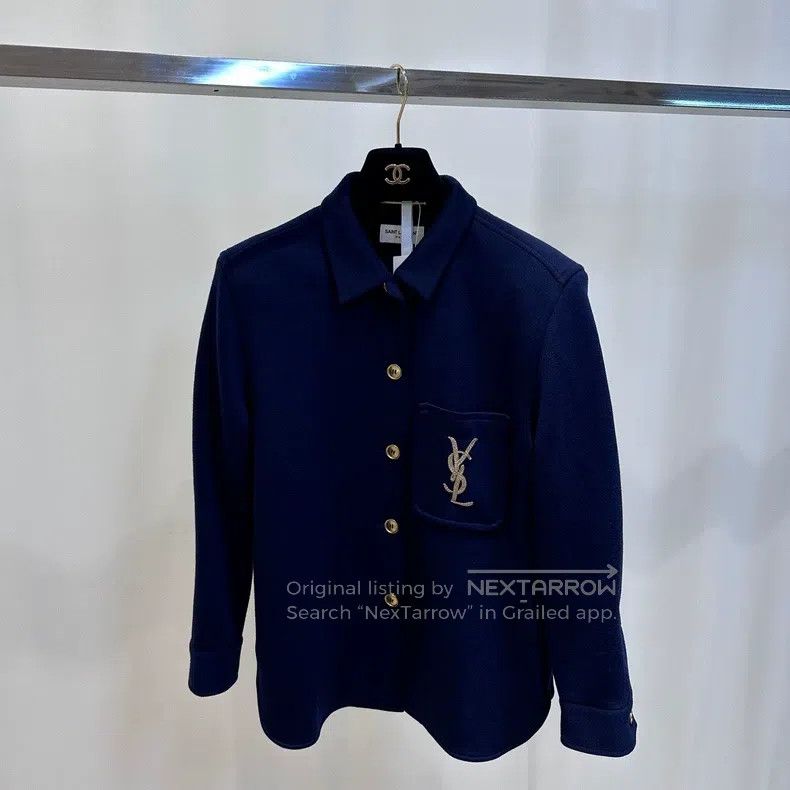 Saint Laurent Paris Saint Laurent Paris Golden Logo Nautical Shirt Jacket Size XS / US 0-2 / IT 36-38 - 3 Thumbnail