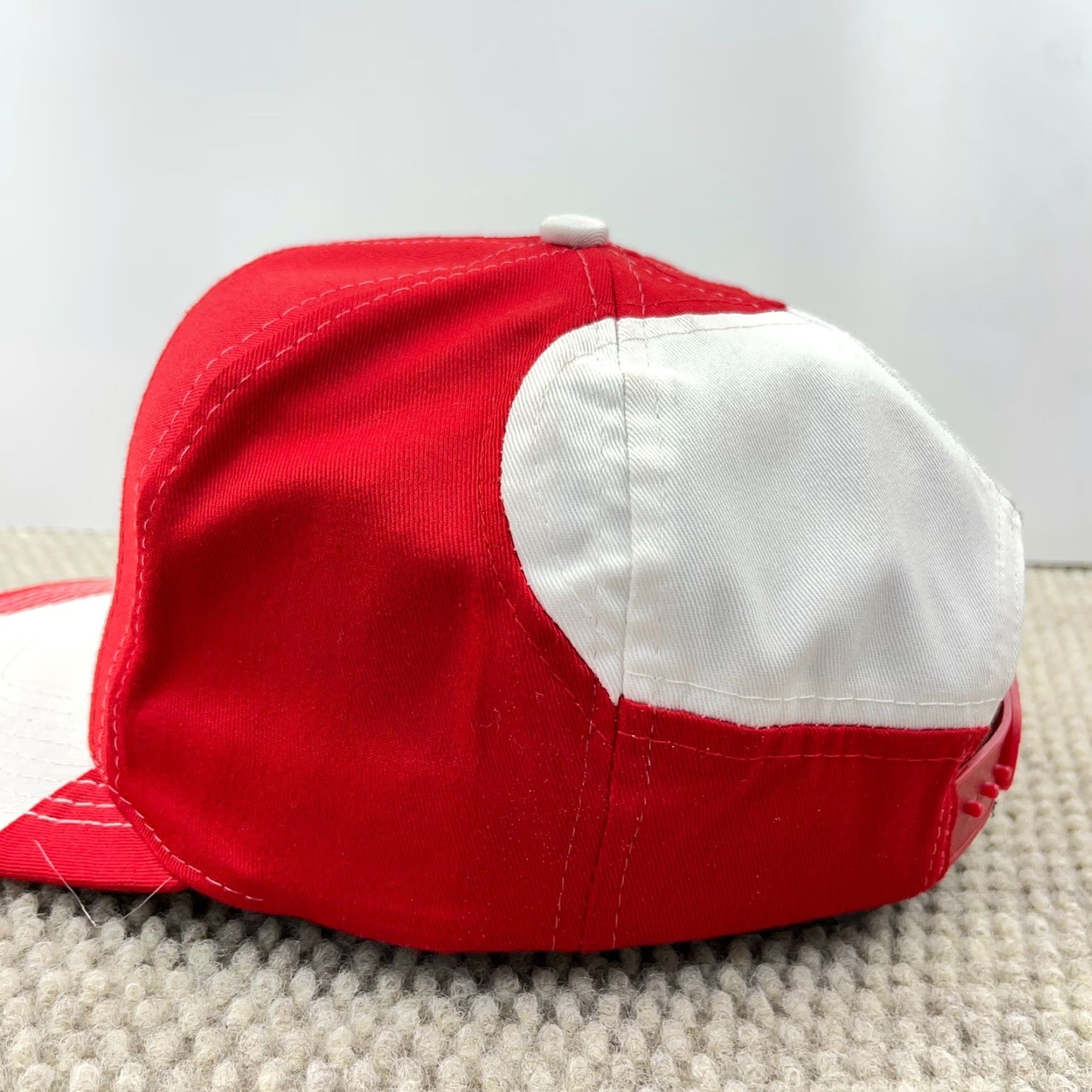 Caterpillar VINTAGE CAT Racing Hat Cap Snapback Red White Big Logo Size ONE SIZE - 4 Thumbnail