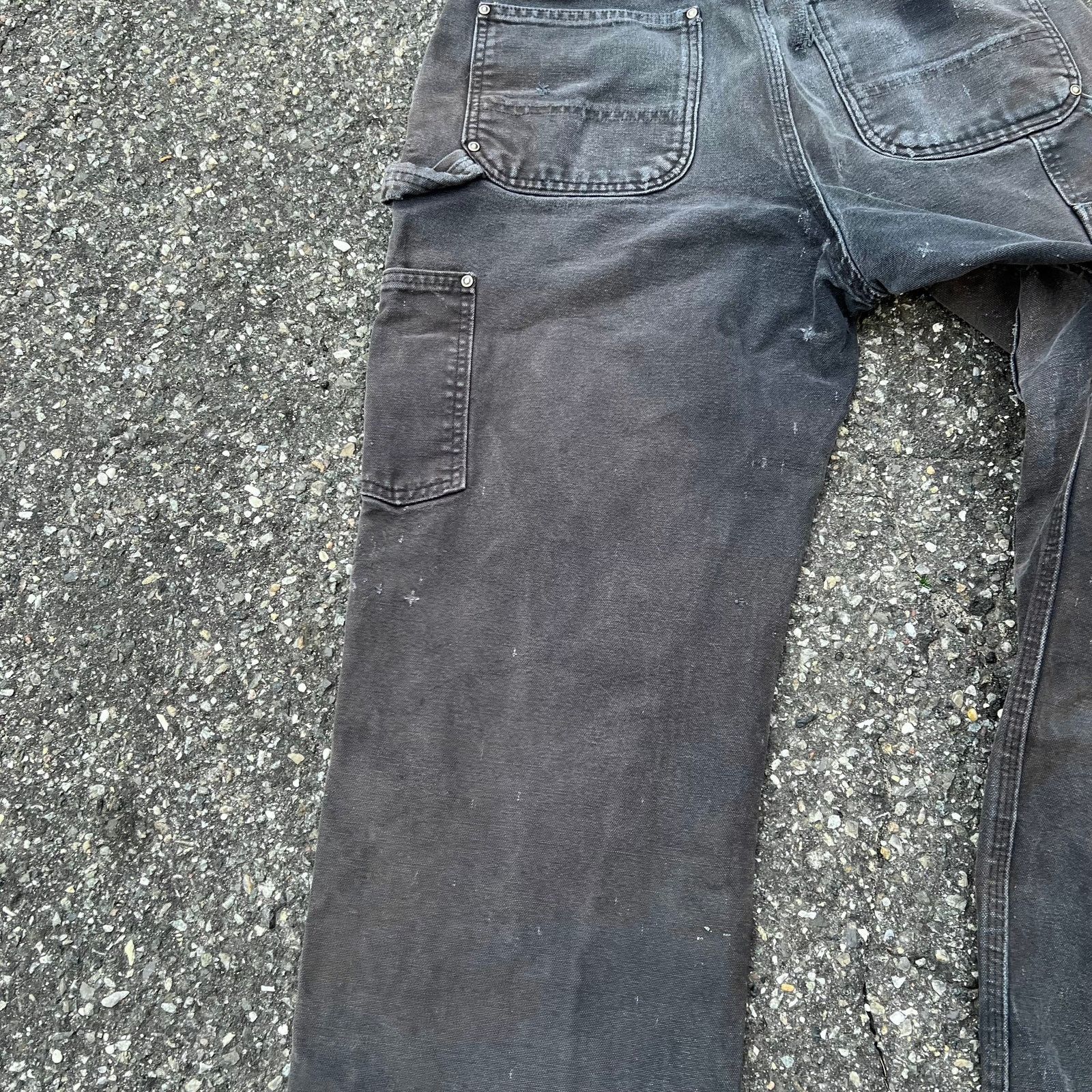 Carhartt × Vintage Vintage carhartt crazy faded black double knee work pants Size US 32 / EU 48 - 12 Thumbnail