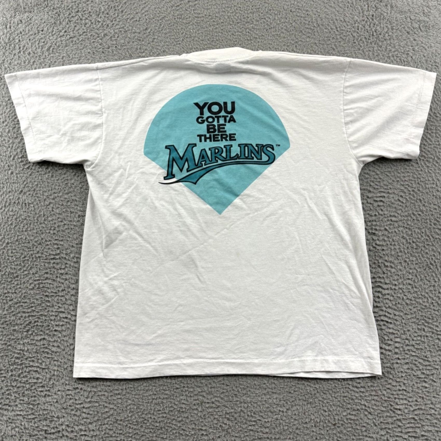 Vintage VINTAGE Florida Marlins Shirt Mens L White 90s MLB Baseball Short Sleeve USA Screen Stars MLB 90s Florida Mens L White Shirt Size US L / EU 52-54 / 3 - 7 Thumbnail