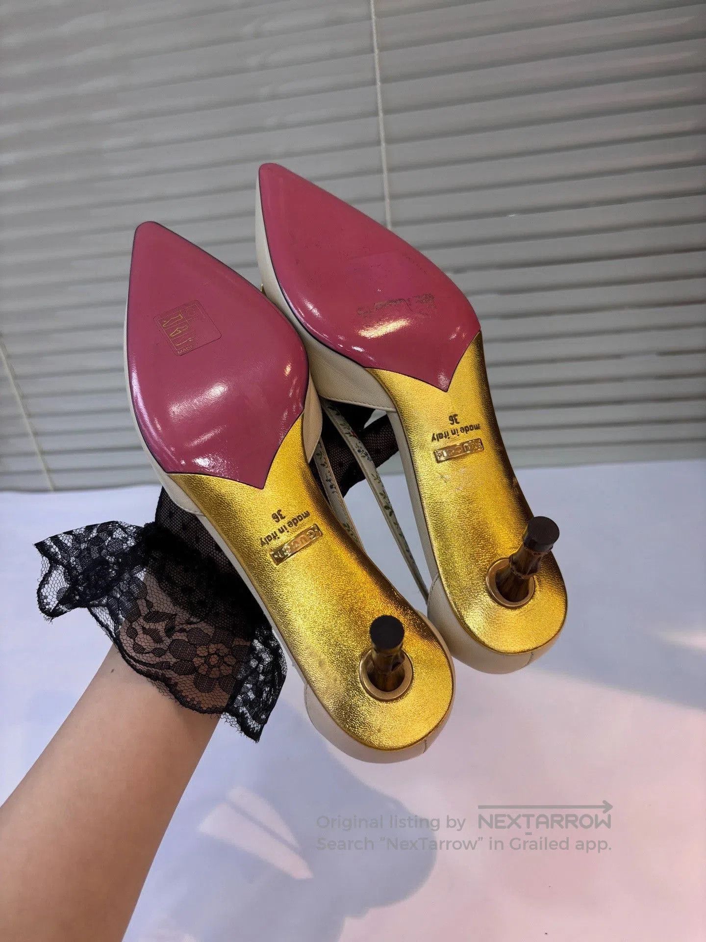 Gucci Gucci Bamboo Heel Tortoiseshell Bow Floral. Size US 5 / IT 35 - 4 Thumbnail