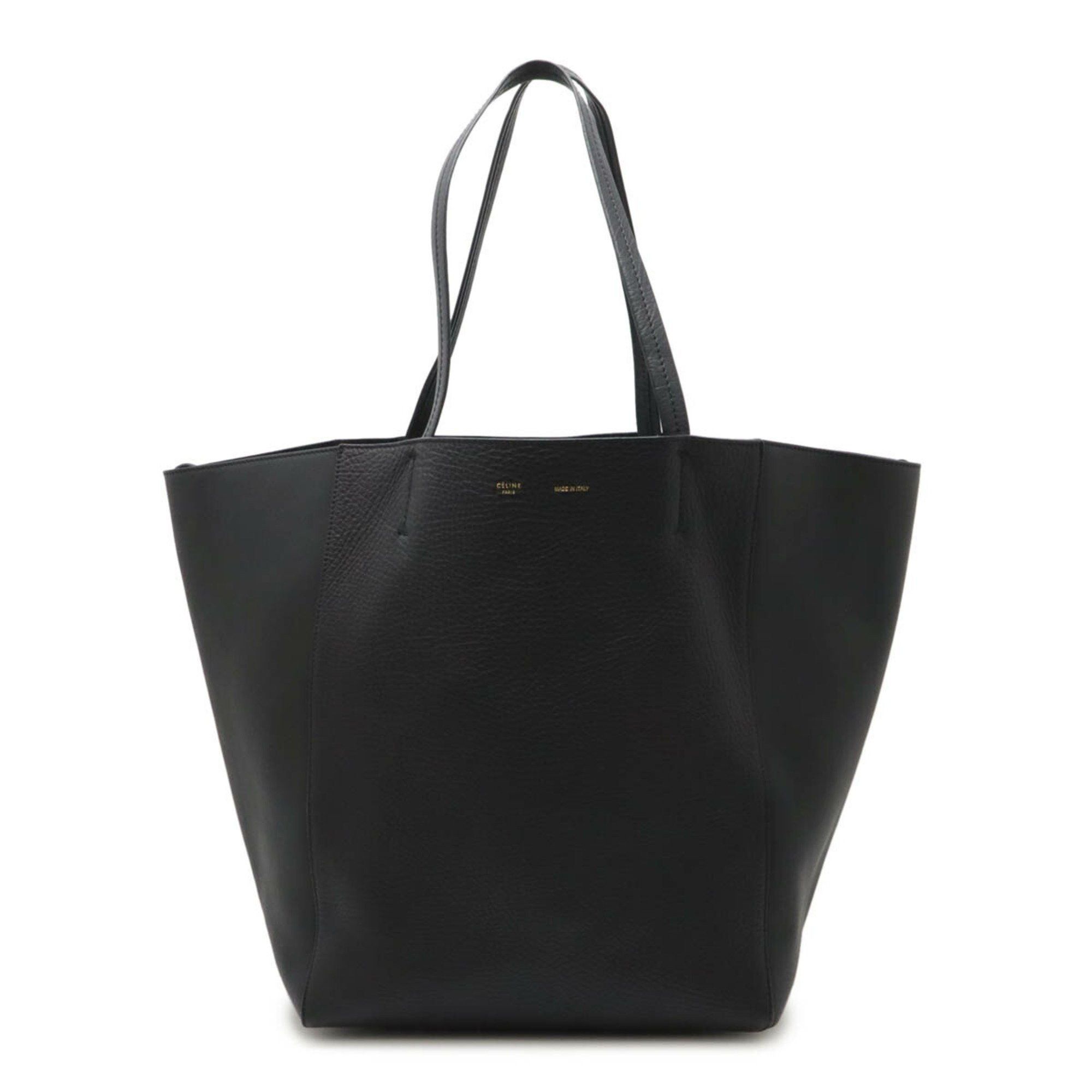 Celine Horizontal Cabas Tote Bag Large Shoulder Leather Black, Women's