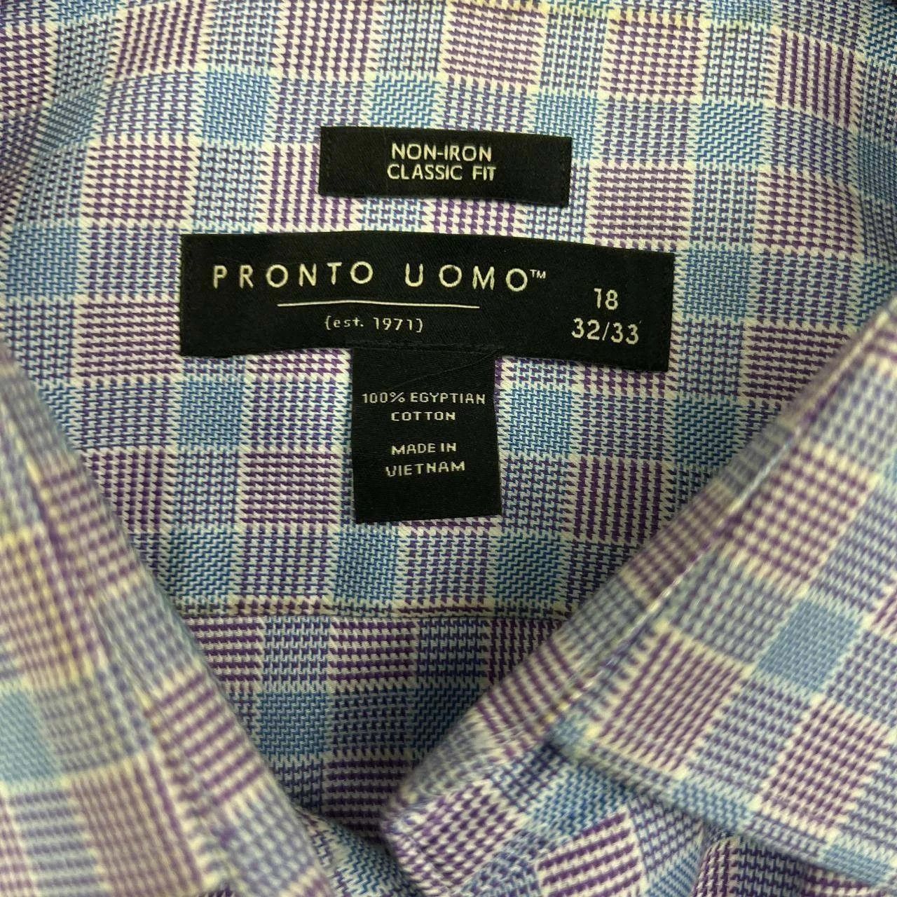 Pronto Uomo Pronto Uomo Button Up Shirt Men 18 Plaid Collared Cotton Size US M / EU 48-50 / 2 - 7 Thumbnail
