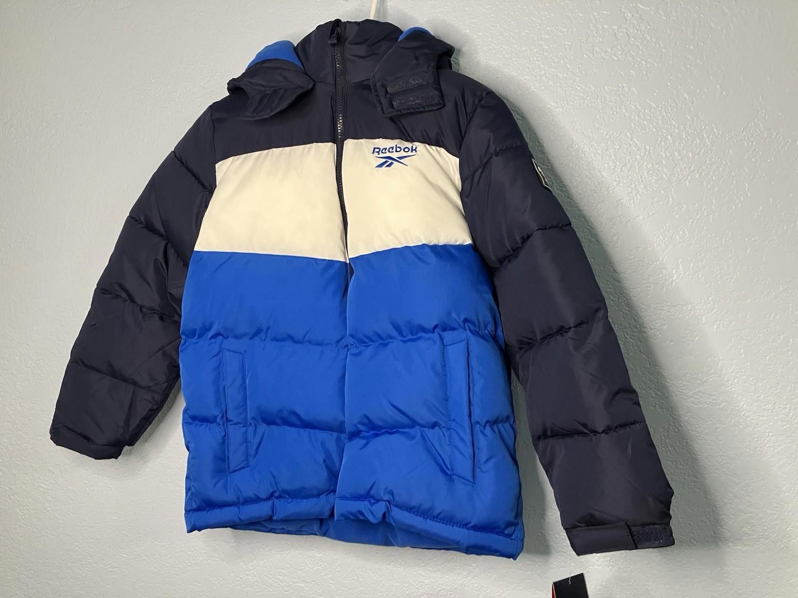 Reebok REEBOK COLORBLOCK HOODED PUFFER COAT NAVY/ROYAL Size US XXS / EU 40 - 1 Thumbnail