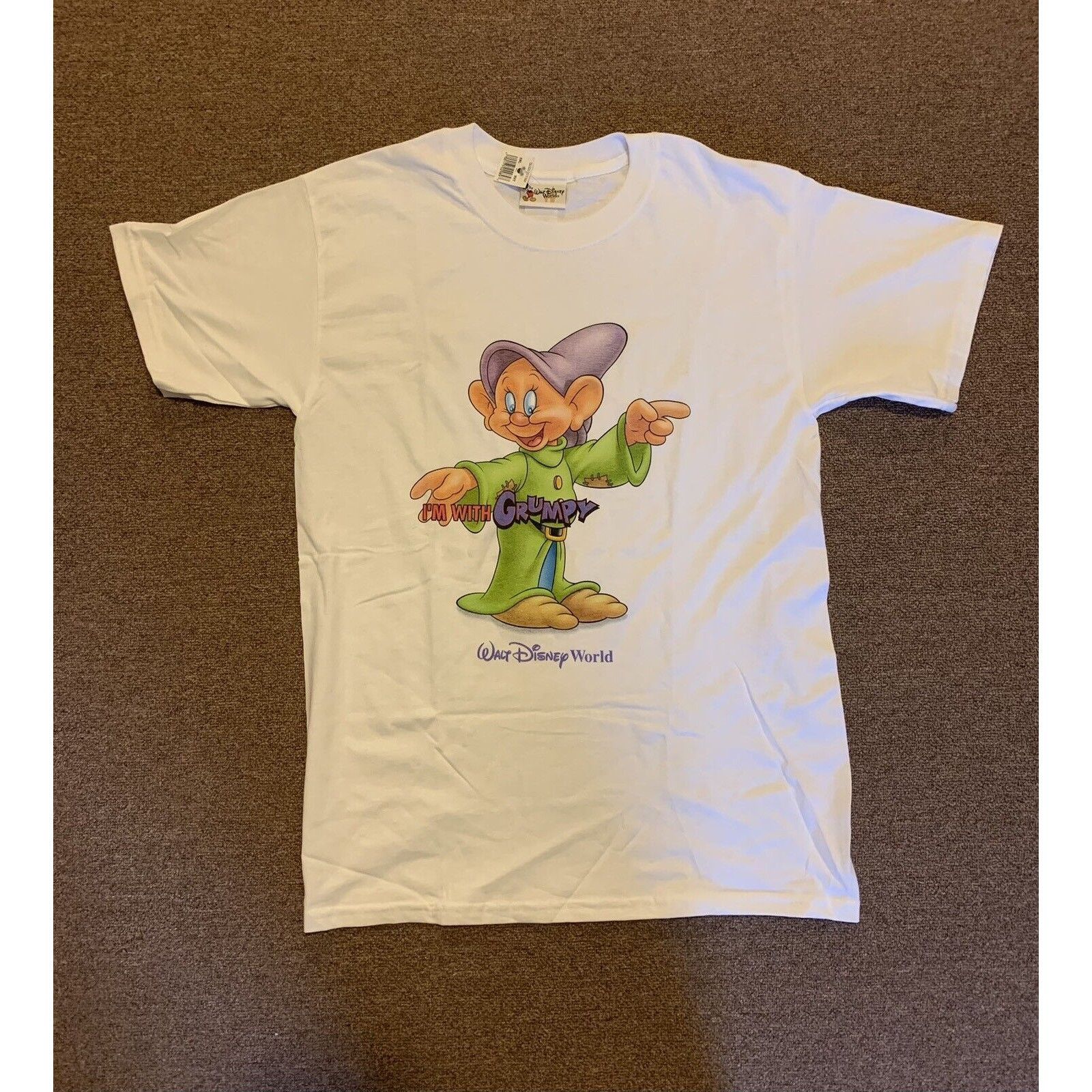 Disney Vintage Disney White Grumpy Seven Dwarfs Grumpy Shirt Mens S Size US S / EU 44-46 / 1 - 1 Thumbnail