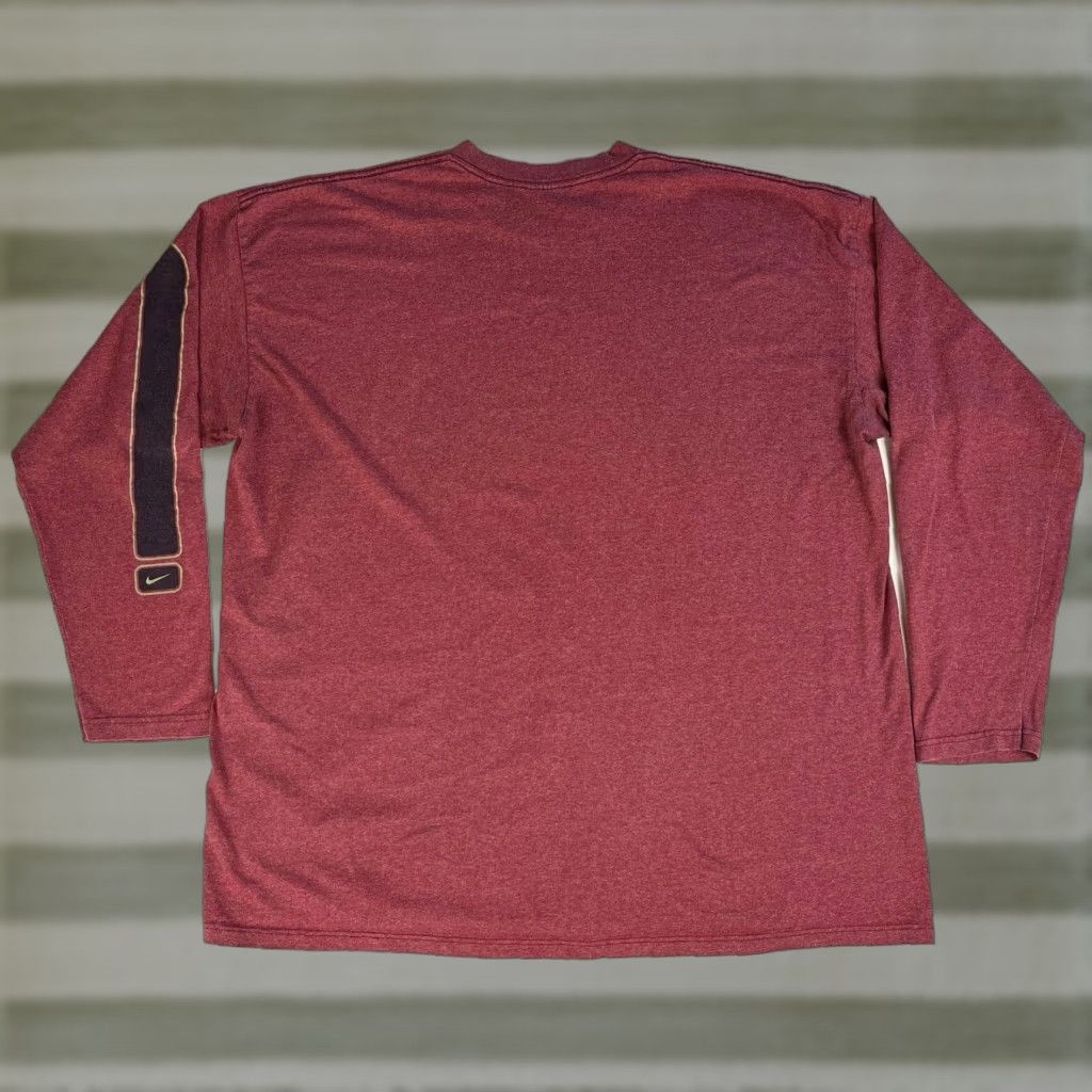 Nike Nike Men's Vintage 90s Long Sleeve T-Shirt Sz 2XL Red Crew Neck Pullover T-Shirt 90s Nike Shirt Mens Regular Fit Size US XXL / EU 58 / 5 - 1 Thumbnail