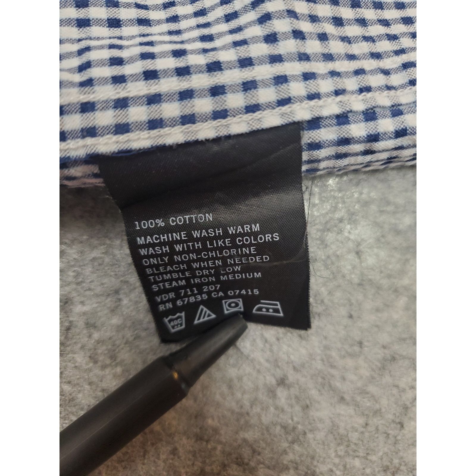 Nautica Nautica Mens XL Button Down Shirt Blue White Seersucker Size US XL / EU 56 / 4 - 5 Thumbnail