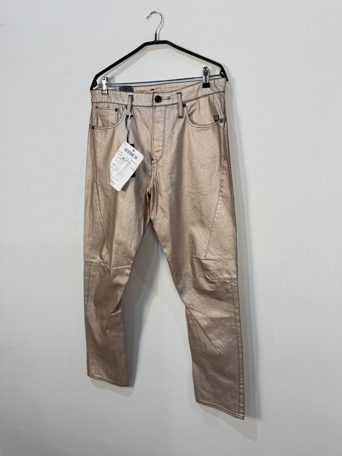 G-Star G-Star Raw Scutar 3D Gold Metallic Denim Pants Size US 32 / EU 48 - 2 Thumbnail