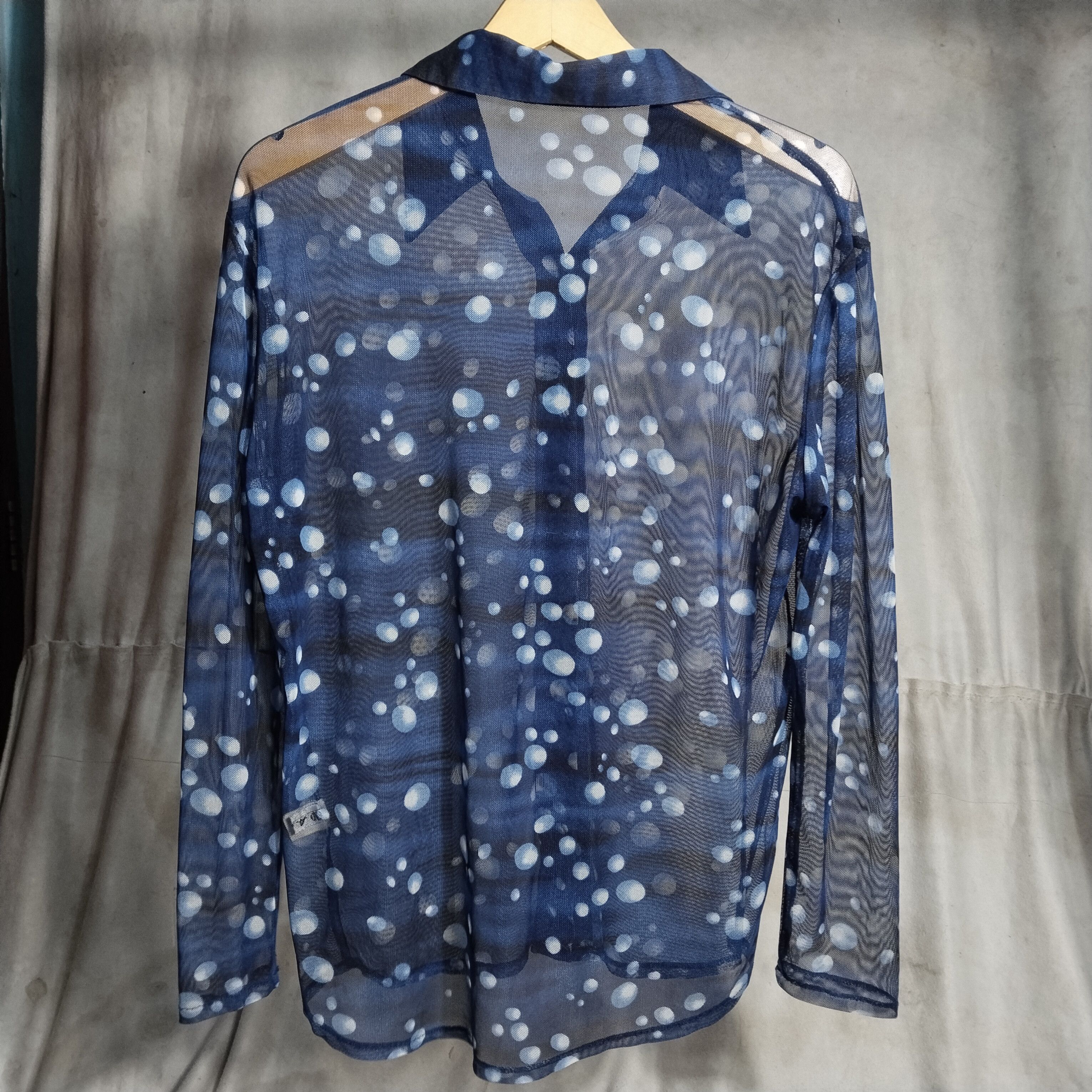 Japanese Brand A.Fasion polkadot pattern mesh shirt Size US M / EU 48-50 / 2 - 2 Thumbnail