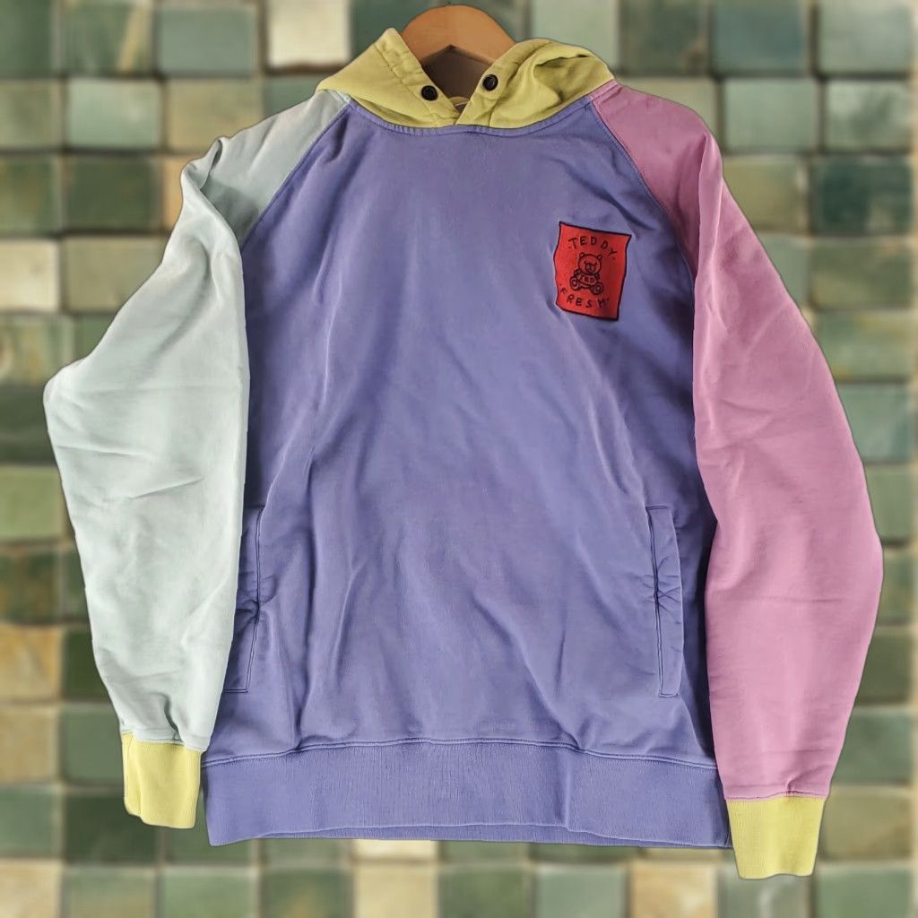Teddy Fresh Teddy Fresh Color Block Hoodie Mens L Multicolor Blue Green Pink Yellow No Drawstring Size US L / EU 52-54 / 3 - 1 Thumbnail