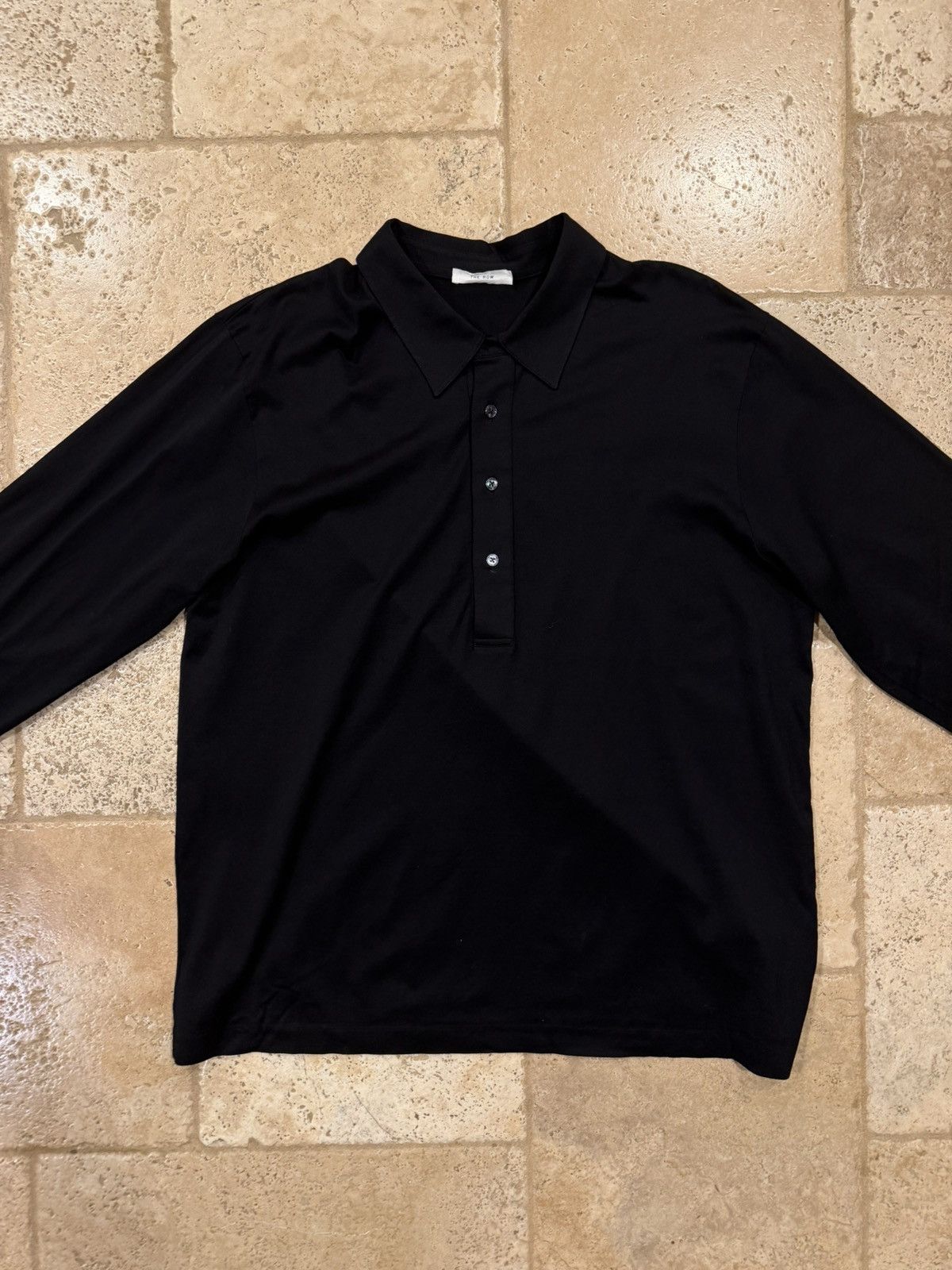 The Row The Row Black Long Sleeve Half Long Button Up Polo Shirt Size US XXL / EU 58 / 5 - 6 Thumbnail