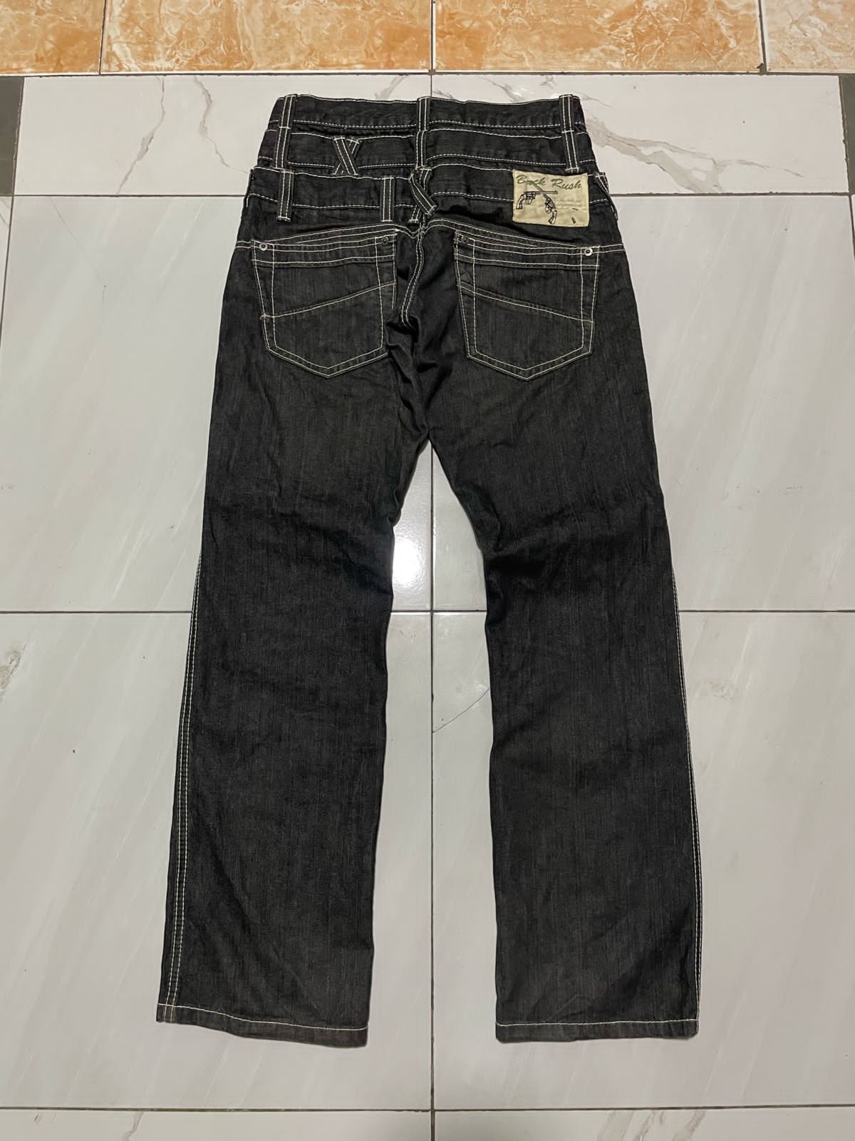 image of If Six Was Nine x Le Grande Bleu L G B Vintage Back Rush Cross Gun Triple Waist Denim Jeans in Blac