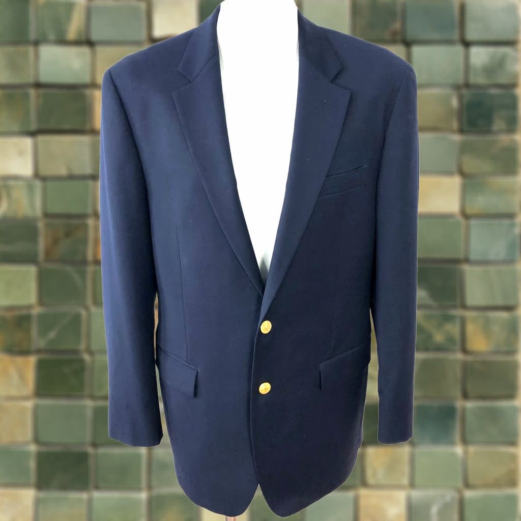 Ralph Lauren Lauren Ralph Lauren Sport Coat Jacket Blue Long 40L White-Label One Piece Men Big & Tall Two-Button Vintage? No Size US XXS / EU 40 - 1 Thumbnail