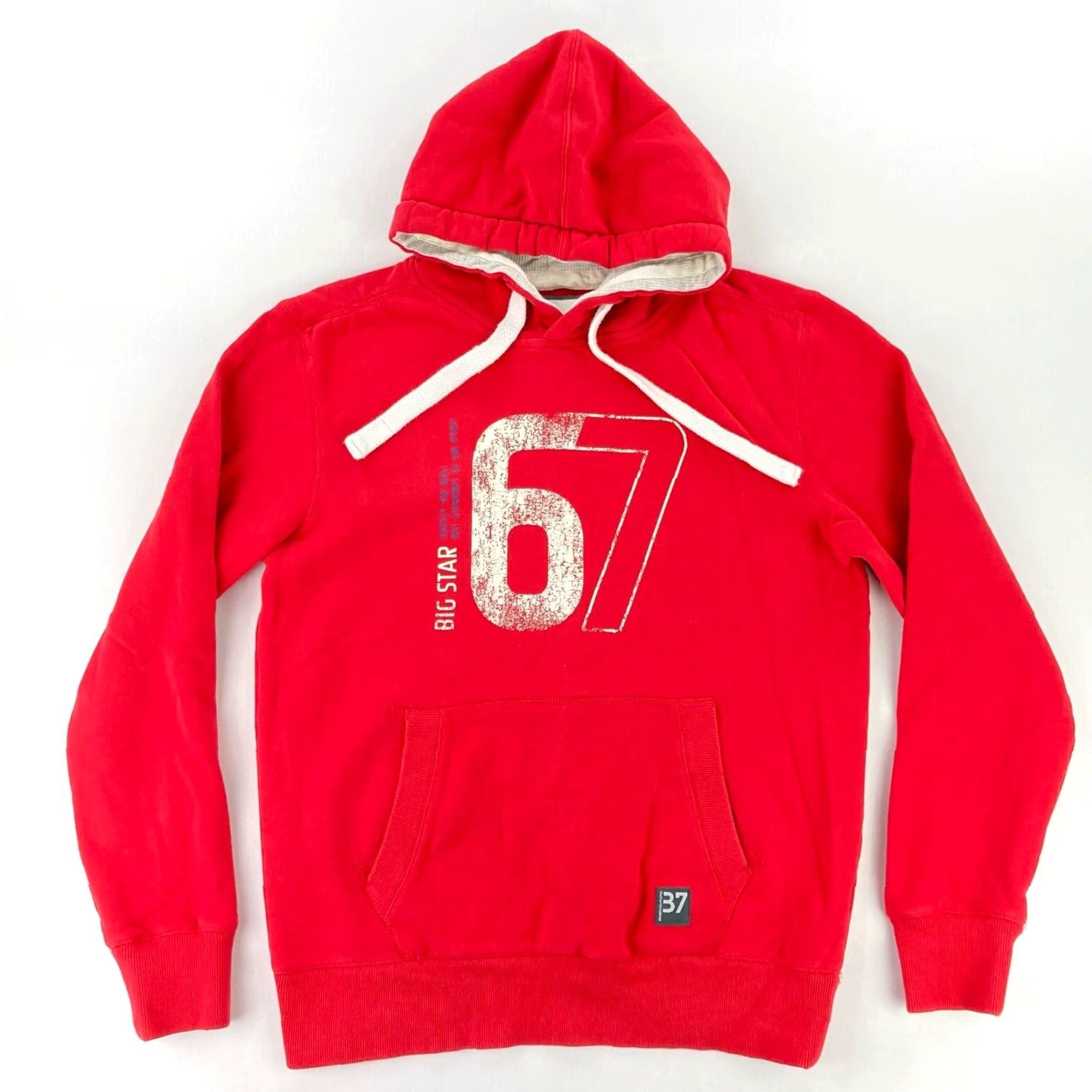 Vintage Big Star Men's Logo Pullover Hoodie/Sweatshirt Red Medium Size US M / EU 48-50 / 2 - 2 Thumbnail