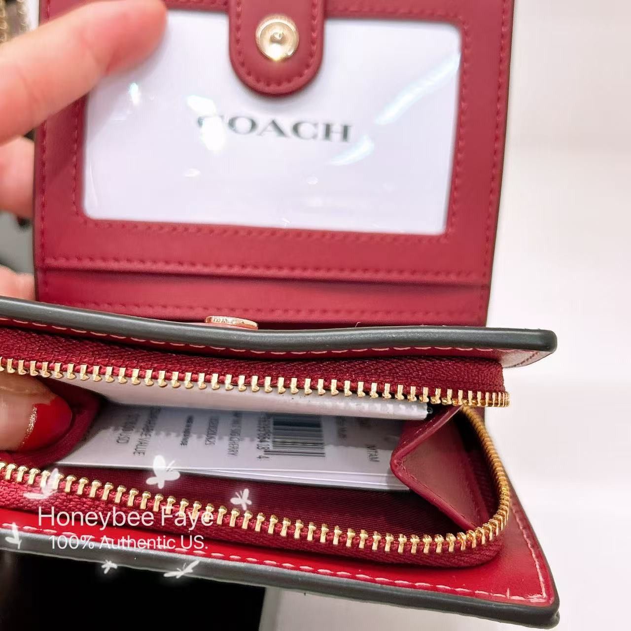 Coach Snap Wallet In Signature Canvas With Cherry Print CZ347 Size ONE SIZE - 6 Thumbnail