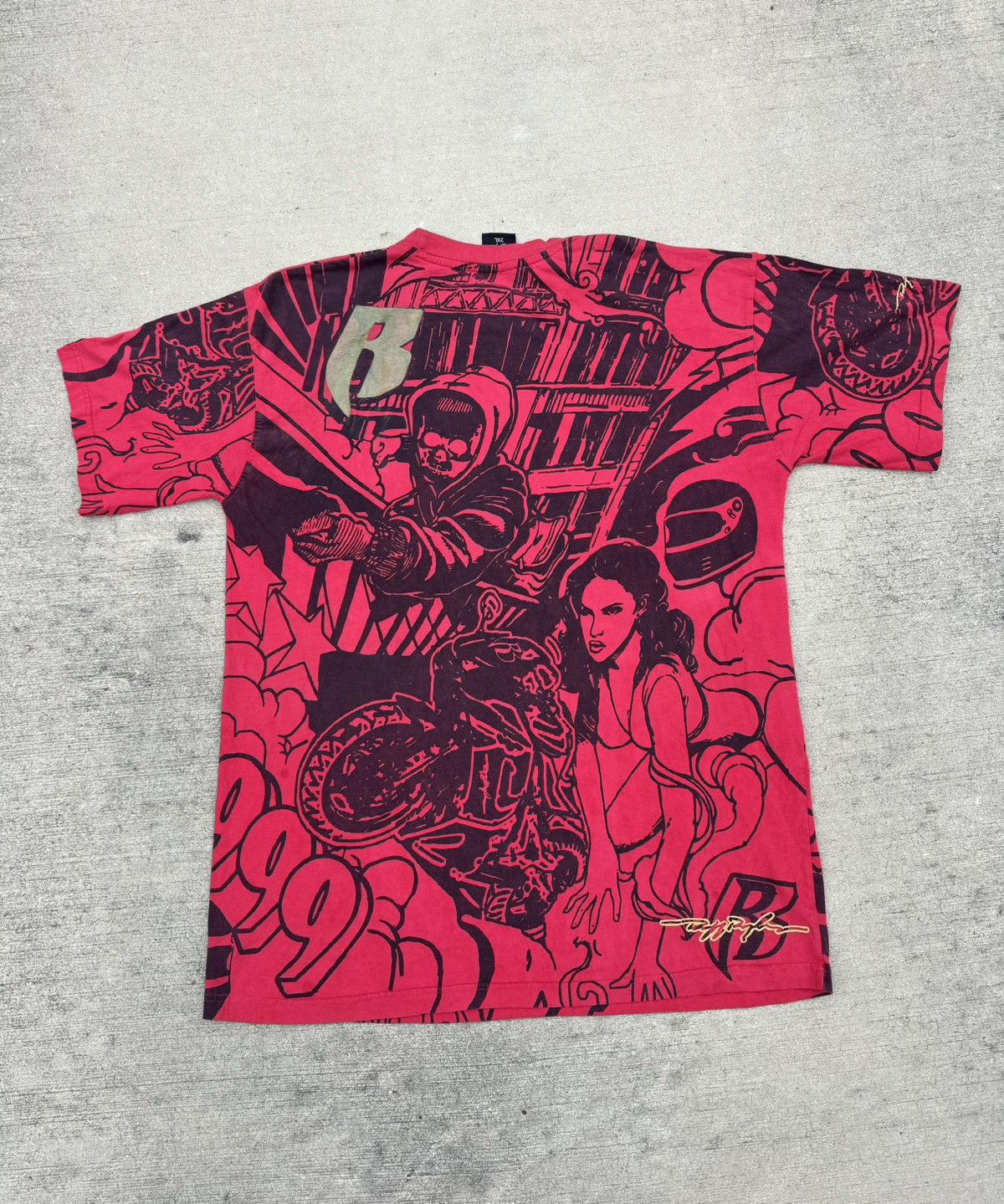 Rap Tees × Ruff Ryders × Vintage Y2k DMX’s Ruff Ryders AOP grail motorcycle, babe, skull Size US XXL / EU 58 / 5 - 2 Thumbnail