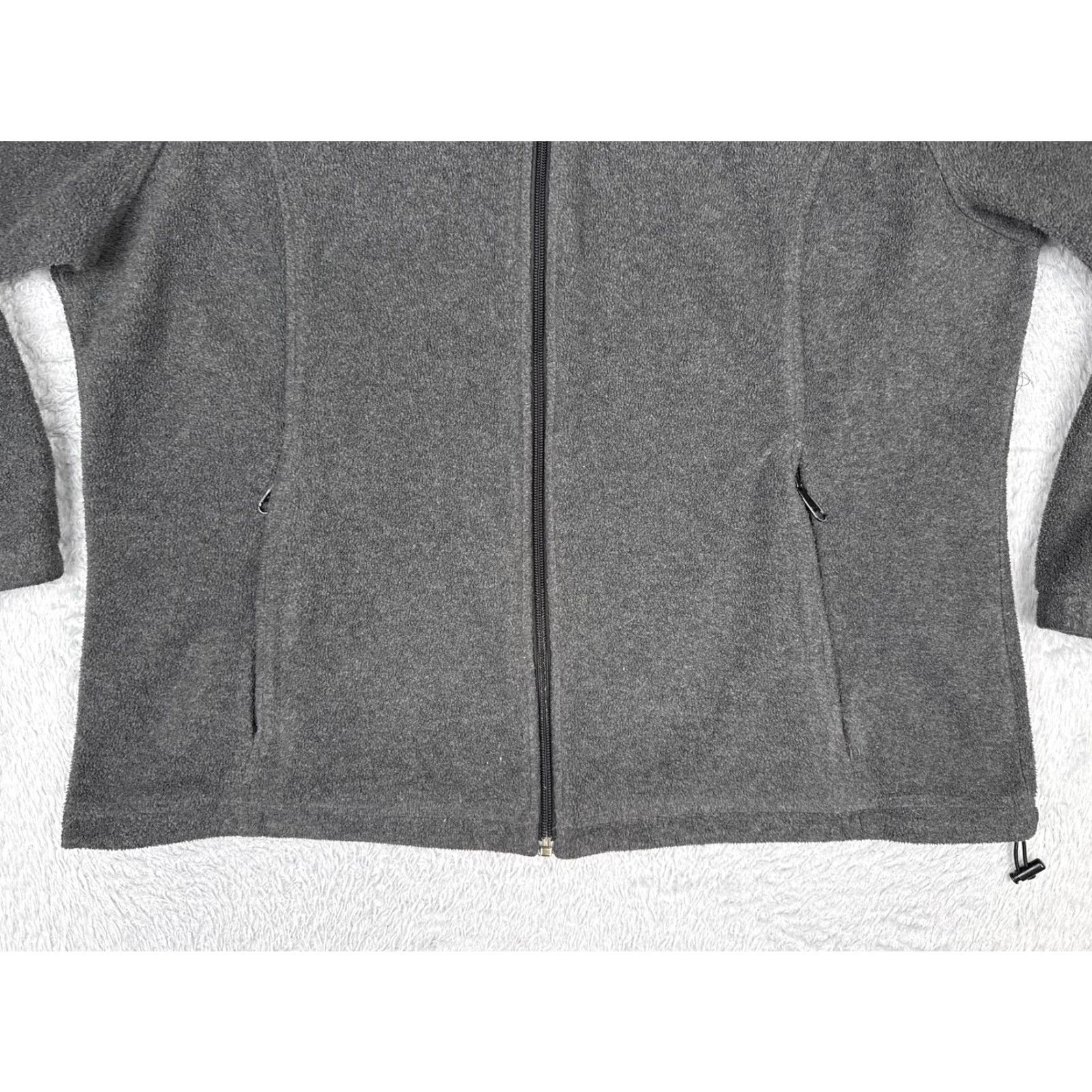 Vintage Columbia Jacket Womens 2X Gray Fleece Full Zip Outdoor Pockets Mock Neck Logo Size XXL / US 16-18 / IT 52-54 - 5 Thumbnail
