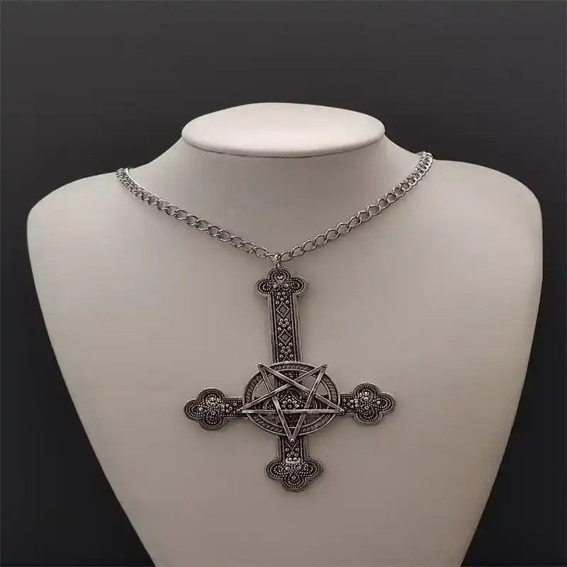 Jewelry Large Upside Down Cross Necklace Size ONE SIZE - 1 Thumbnail