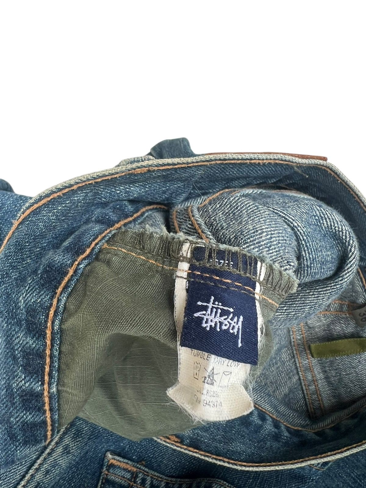 Stussy 2000s Stussy - DM ( C ) ontact Jean Dirty Mud Denim Jeans Size US 36 / EU 52 - 21 Thumbnail