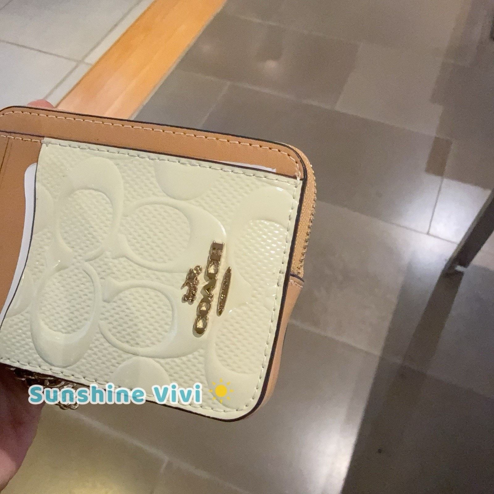 Coach NWT Coach Zip Card Case Leather Charm CFA36 LIGHT LEMON Size ONE SIZE - 2 Thumbnail