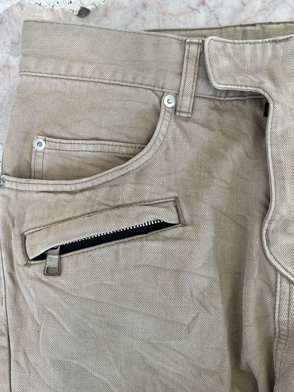 Balmain Balmain Biker Denim Pants Khaki Size US 33 - 6 Thumbnail