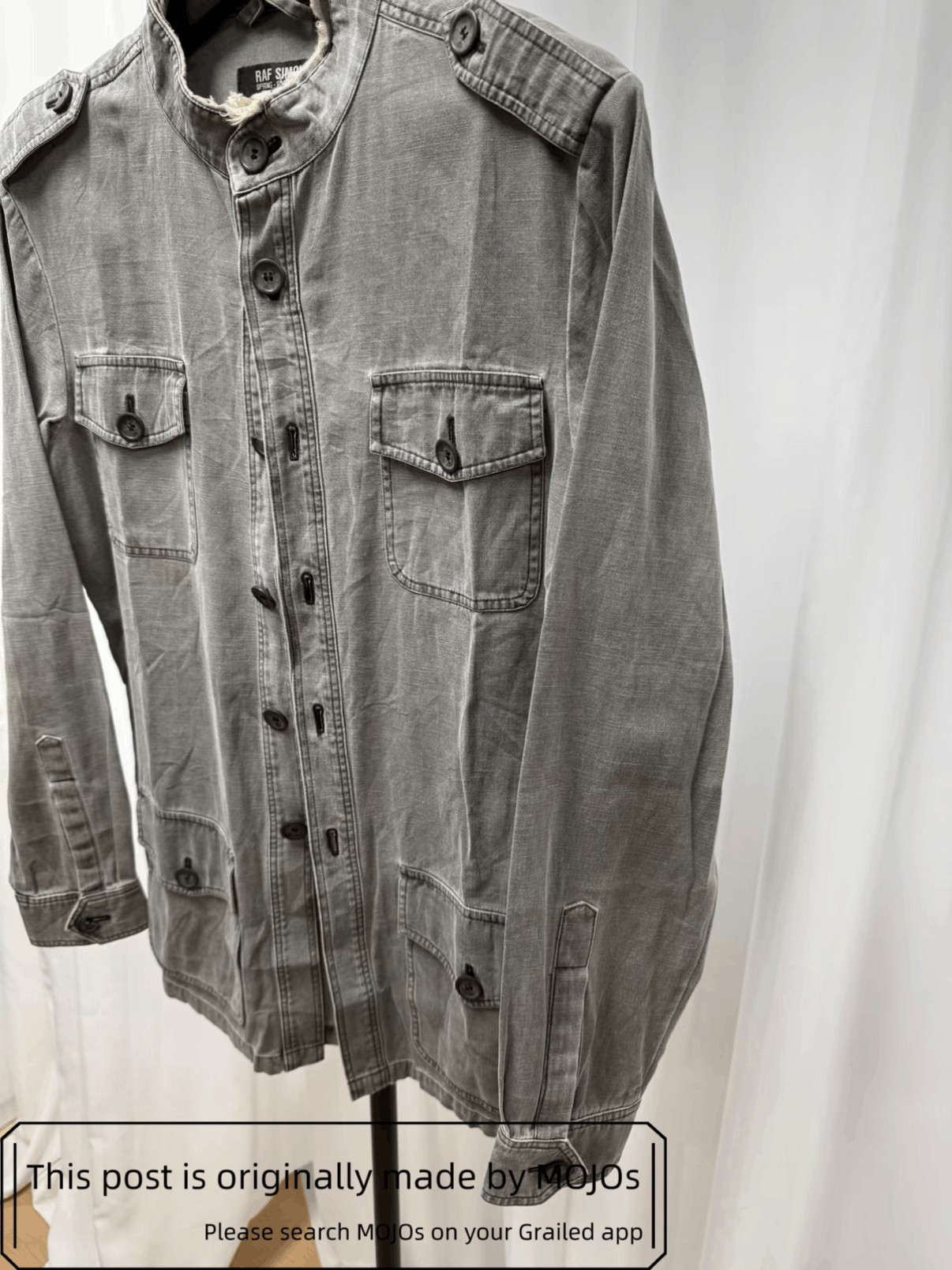 Raf Simons Sz 46 Raf Simons 04SS Distressed Washed Jacket mojos184116 Size US S / EU 44-46 / 1 - 2 Thumbnail