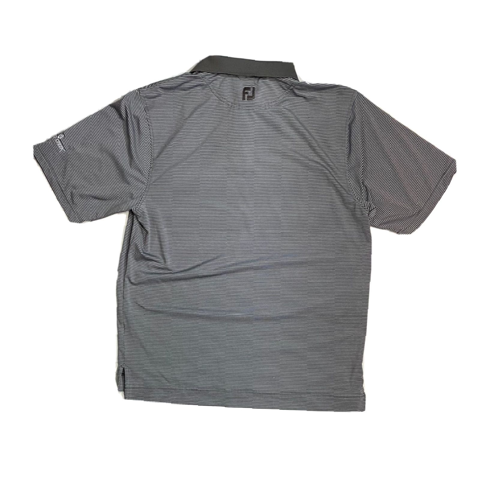 Footjoy Footjoy Mens Polo Shirt Striped Polyester Size Large Black Gray Striped Polo Shirt Mens Size US L / EU 52-54 / 3 - 3 Thumbnail