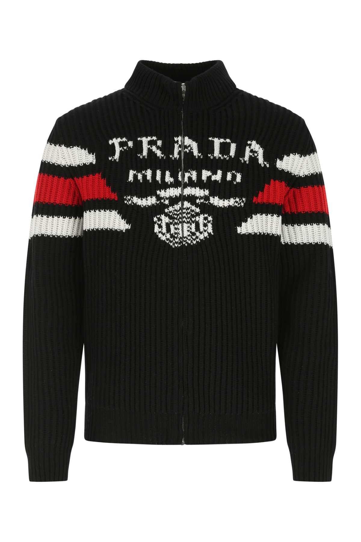image of Prada Black Cashmere Cardigan, Men's (Size Medium)