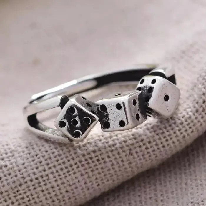 Jewelry Poker Card Player Game Spades Heart Dice Ring Size ONE SIZE - 2 Thumbnail