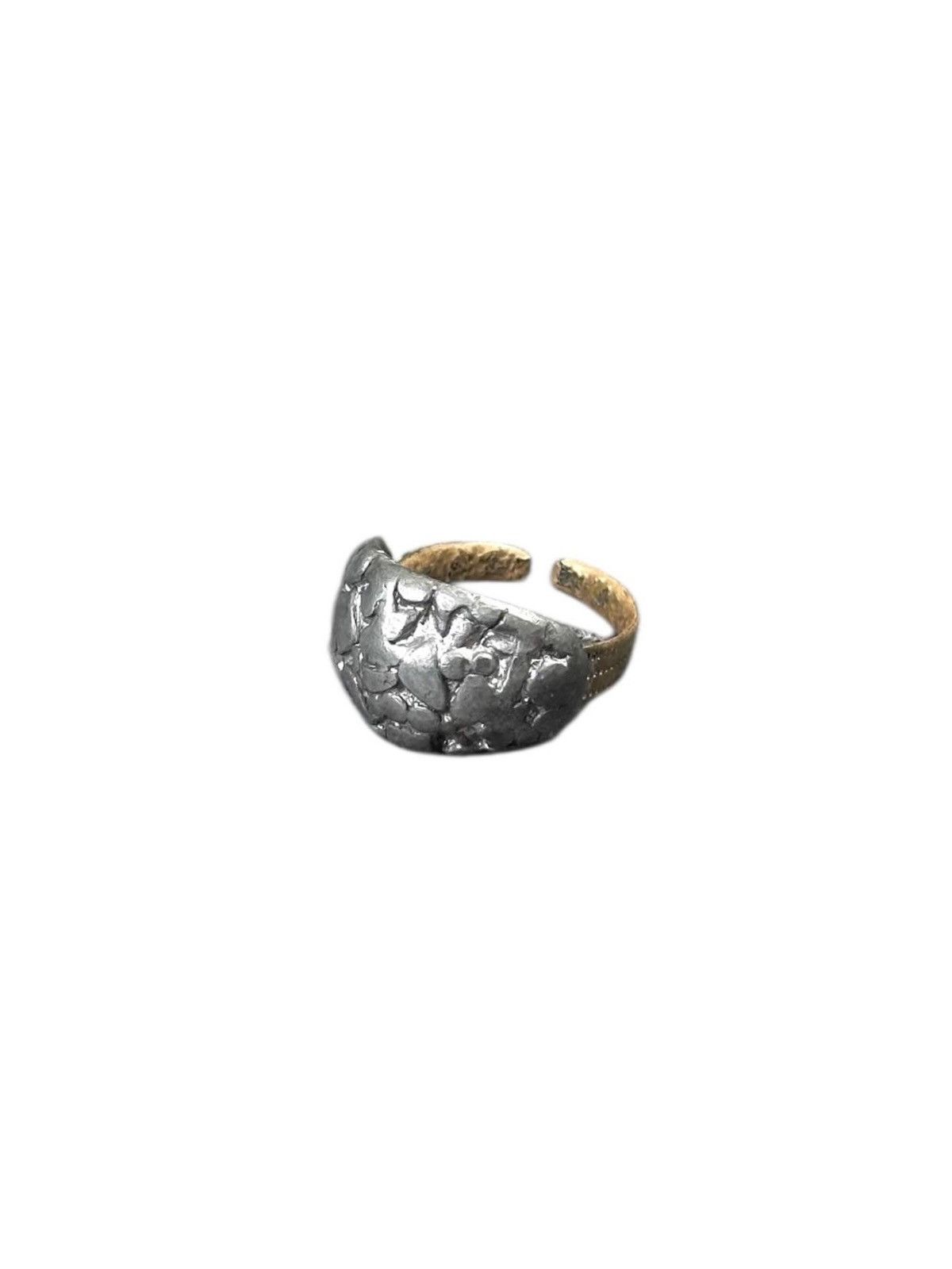 Vintage 1990s JAPANESE HAND WORKED WABI-SABI SHIBUICHI BRASS RING Size ONE SIZE - 1 Thumbnail
