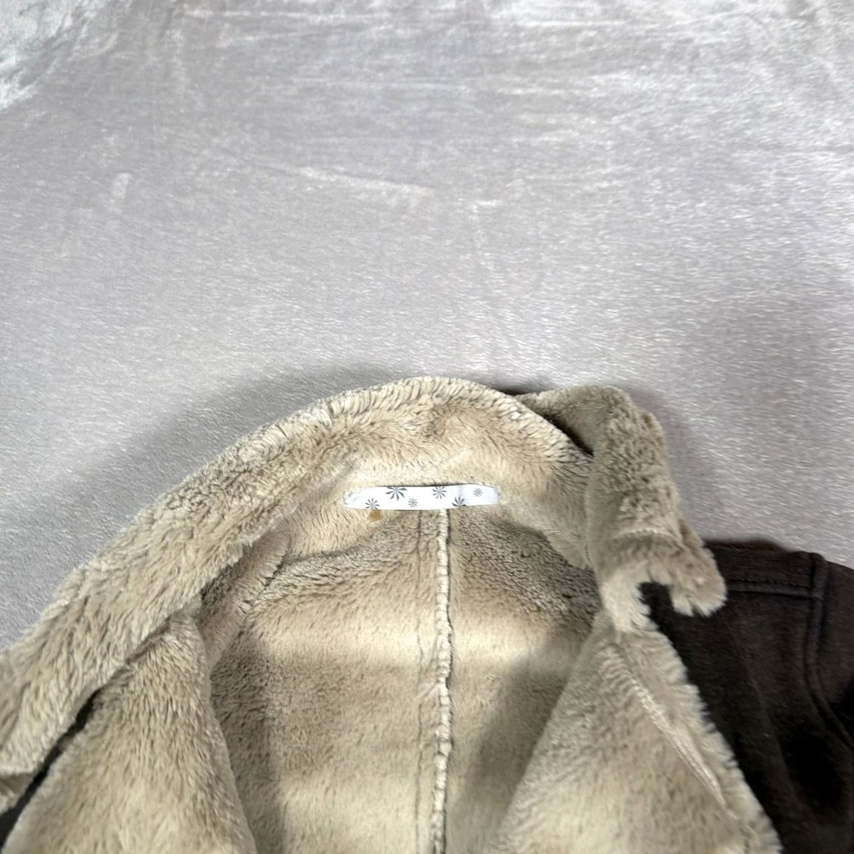 Athleta Athleta Jacket Womens Medium Brown Faux Suede Shearling Lined Convertible Motorcycle Jacket Size M / US 6-8 / IT 42-44 - 4 Thumbnail