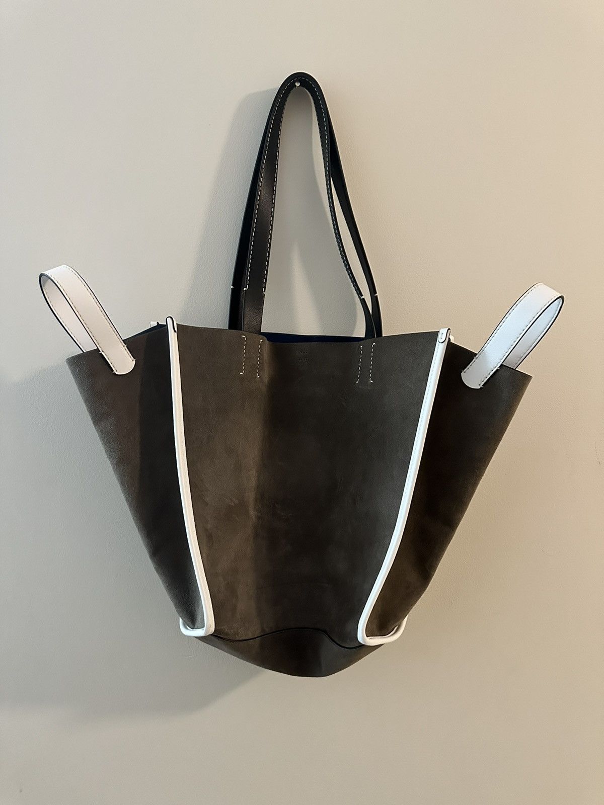 image of Proenza Schouler Suede Proenza Bag in Grey, Women's