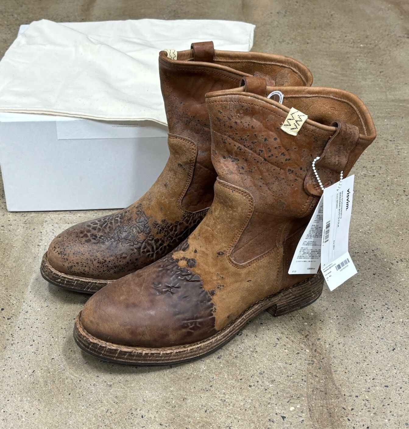 Visvim [8] VISVIM 11SS WABANAKI BOOTS FOLK BLANKET BROWN | Grailed