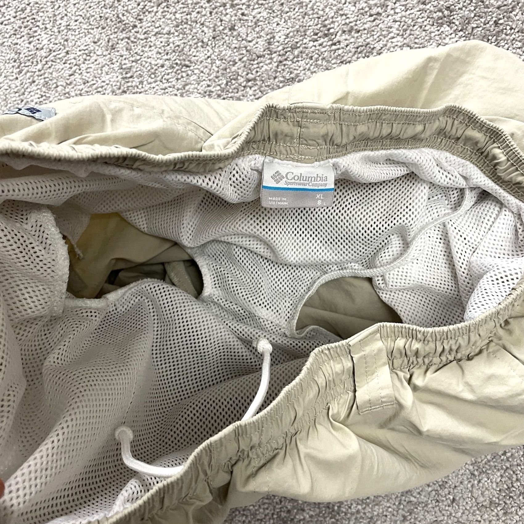 Vintage Columbia PFG Omni Shade Water Shorts Mens XL Beige Elastic Waist Swimming Trunks Size US 36 / EU 52 - 5 Thumbnail