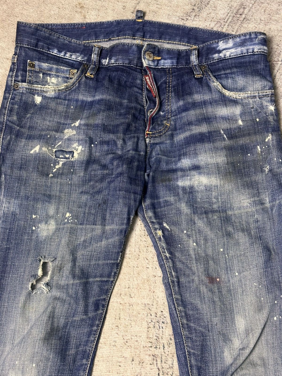 Dsquared2 Dsquared2 Distressed Paint Splatter Denim Size US 33 - 8 Thumbnail