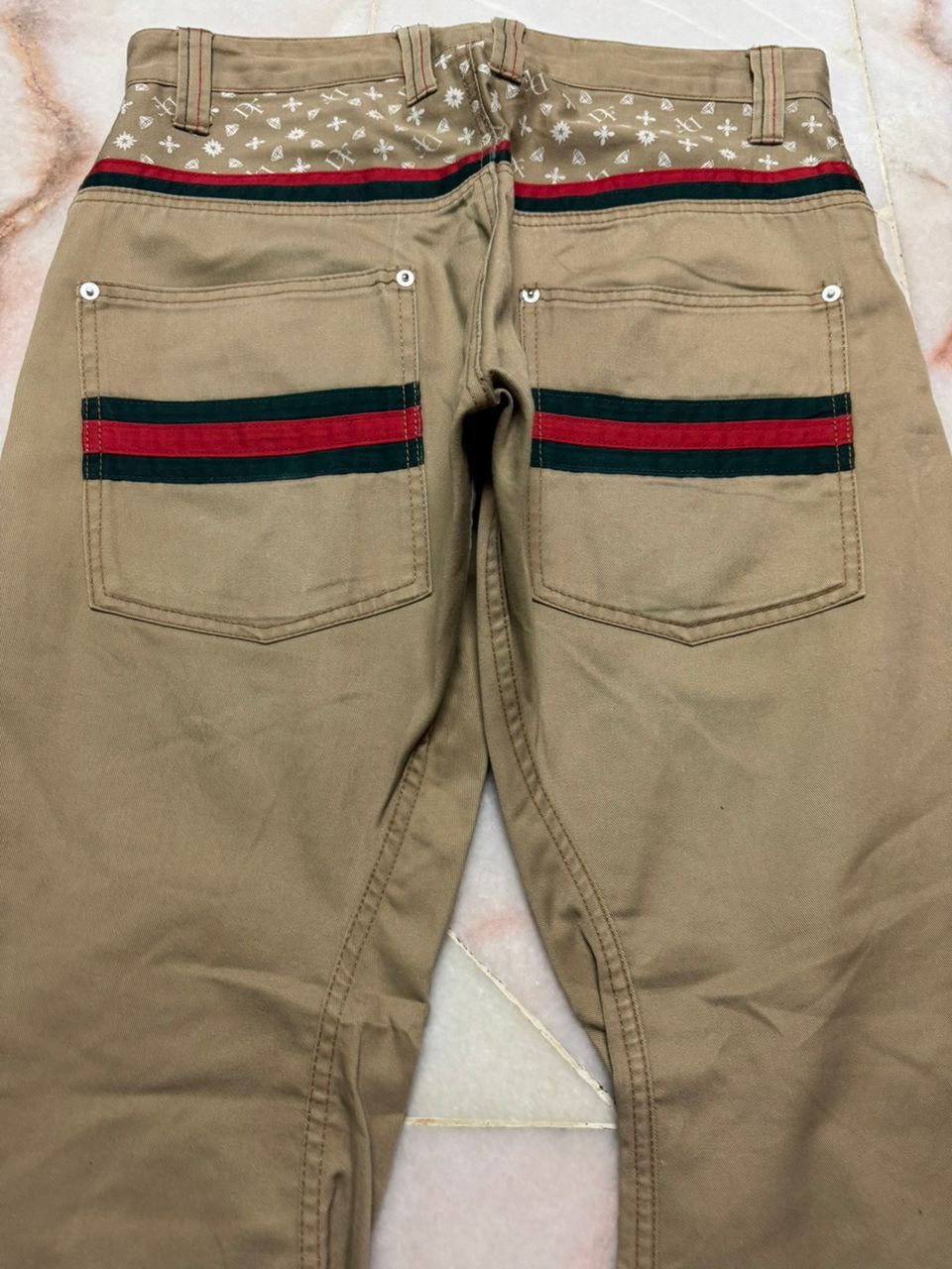 Tornado Mart 💥Insane💥Vintage Doublefocus Zipper Punk Jeans Beige Size US 31 - 15 Thumbnail